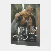 Joyful Family  Photo Christmas  ガラスオーナメント (正面左)