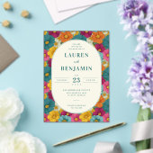 Joyful Floral Wedding Invitation アクリル招待状 (インサイチュ (ウェディング))