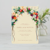 Joyful Floral Wedding Invitation 箔招待状 (立ち正面)