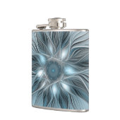 Joyful Flower Abstract Blue Gray Floral Fractal フラスク (左)