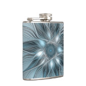 Joyful Flower Abstract Blue Gray Floral Fractal フラスク (右)