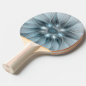Joyful Flower Abstract Blue Gray Floral Fractal 卓球ラケット (正面アングル)
