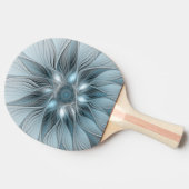 Joyful Flower Abstract Blue Gray Floral Fractal 卓球ラケット (横)