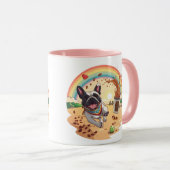 Joyful French Bulldog & Coffee Splash – Paws, マグカップ (正面右)