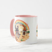 Joyful French Bulldog & Coffee Splash – Paws, マグカップ (正面左)
