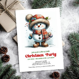 Joyful funny snowman invite festive party digital 招待状