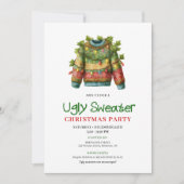 Joyful Funny Ugly Sweater Christmas Invite 招待状 (正面)
