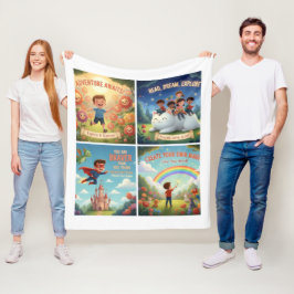 Joyful Garden Adventures for Kids & Pets フリースブランケット