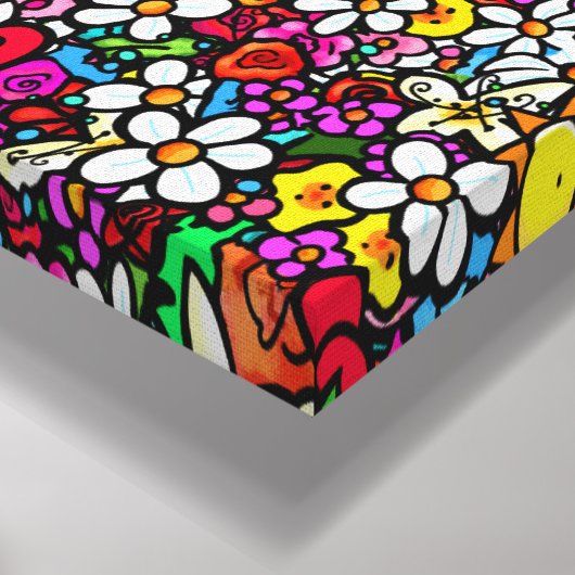 Joyful Garden Groovy キャンバスプリント (コーナー (底面))