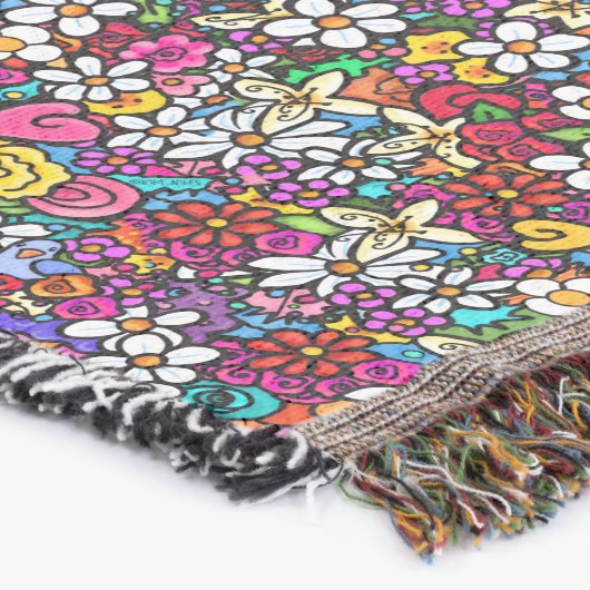 Joyful Garden Groovy スローブランケット (コーナー)