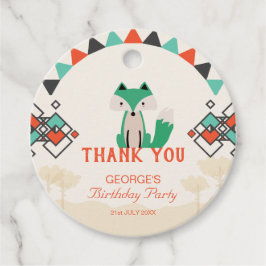 Joyful Geometric Shapesトライバルキツネありがとう フェイバータグ