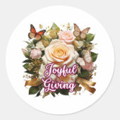 Joyful Giving — Inspirational Sticker for Kindness ラウンドシール (正面)