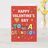 Joyful Grandson Valentines Day Card カード (黄色い花)