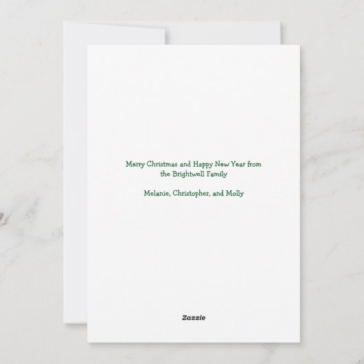 Joyful Green 3家族フォトコラージクリスマス シーズンカード (裏面)