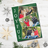 Joyful Green 3家族フォトコラージクリスマス シーズンカード