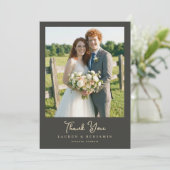 Joyful Green Rustic Photo サンキューカード (スタンド正面)