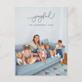 Joyful Greeting, Merry Christmas Family Photo ポストカード (正面)