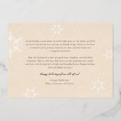 Joyful Hand Drawn Script Geometric Snowflake写真 箔シーズンカード (裏面)