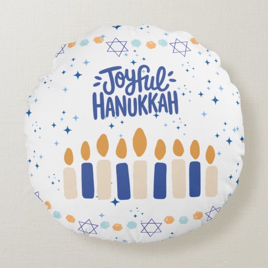 Joyful Hanukkah ラウンドクッション (正面)