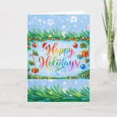 Joyful Happy Holidays Seasonal Graphic シーズンカード (正面)