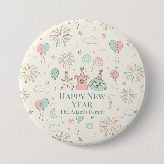 Joyful Happy New Year 2026  缶バッジ (正面)