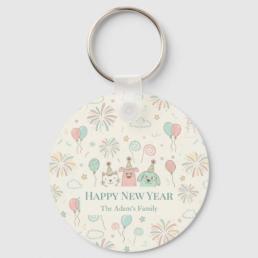 Joyful Happy New Year 2026 Keychain キーホルダー (正面)