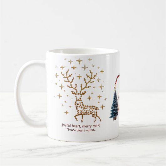 Joyful Heart Merry Mind Christmas Mug | Minimalist コーヒーマグカップ (左)