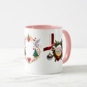 Joyful Heart, Merry Mind — Multi Christmas Colours マグカップ (正面右)