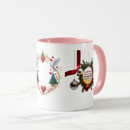 Joyful Heart, Merry Mind — Multi Christmas Colours マグカップ (正面右)