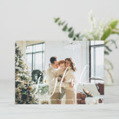 Joyful Holiday Christmas モダン Photo シーズンカード (スタンド正面)