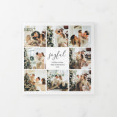 Joyful Holiday Christmas 12フォトホワイト 三つ折りクリスマスカード (カバー)