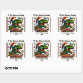 Joyful Holiday Dinosaur Sticker スクエアシール (シート)