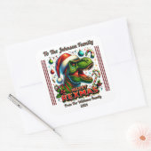 Joyful Holiday Dinosaur Sticker スクエアシール (封筒)