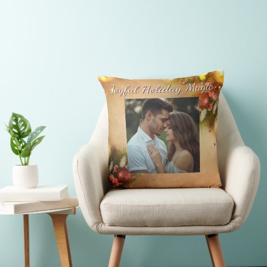 Joyful Holiday Magic Pillow Christmas Throw  クッション (椅子)