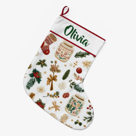 Joyful Holiday Pattern | Christmas Stocking  ラージクリスマスストッキング