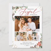 Joyful Holiday Season Winterフローラ3枚フォトカード シーズンカード (正面)