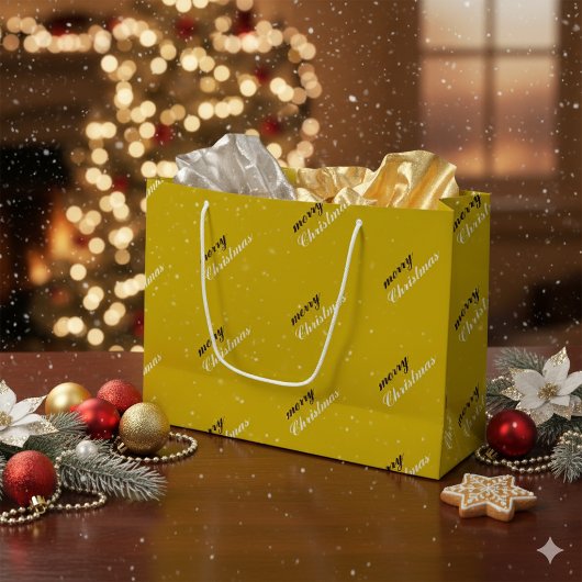 Joyful Holiday Spirit Festive Merry Christmas ラージペーパーバッグ
