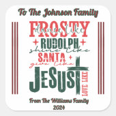Joyful Holiday Sticker for Christmas スクエアシール (正面)