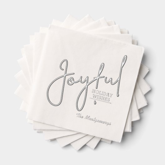 Joyful Holiday Wishes Foil Stamped Napkins 箔ナプキン (インサイチュ (積み重ね))
