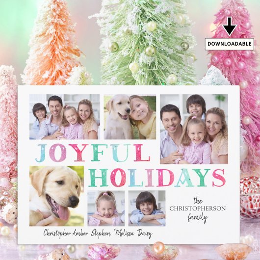 JOYFUL HOLIDAYSパステル6フォトコラージュ シーズンカード