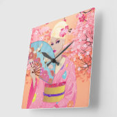 Joyful in Japan スクエア壁時計 (傾斜)