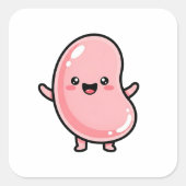Joyful Jellybean – Cute Kawaii Illustration スクエアシール (正面)