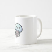 Joyful Jellyfish – Cute Kawaii Illustration コーヒーマグカップ (正面右)