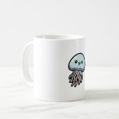 Joyful Jellyfish – Cute Kawaii Illustration コーヒーマグカップ (正面左)