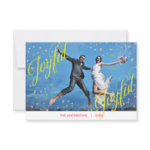 Joyful Joyful コンフェッティ 写真 - 3x5 クリスマスカード