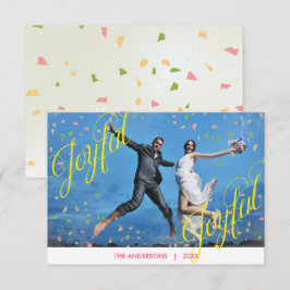 Joyful Joyful コンフェッティ 写真 - 3x5 クリスマスカード 招待状