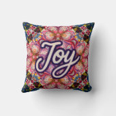 Joyful Kaleidoscope Floral Art Pillow クッション (裏面)