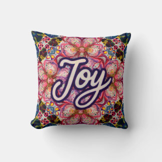Joyful Kaleidoscope Floral Art Pillow クッション