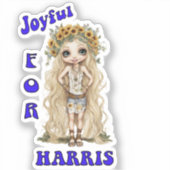 Joyful Kamala Harris President Hippie Boho シール (正面)