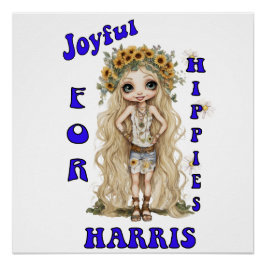 Joyful Kamala Harris President Hippie Boho ポスター